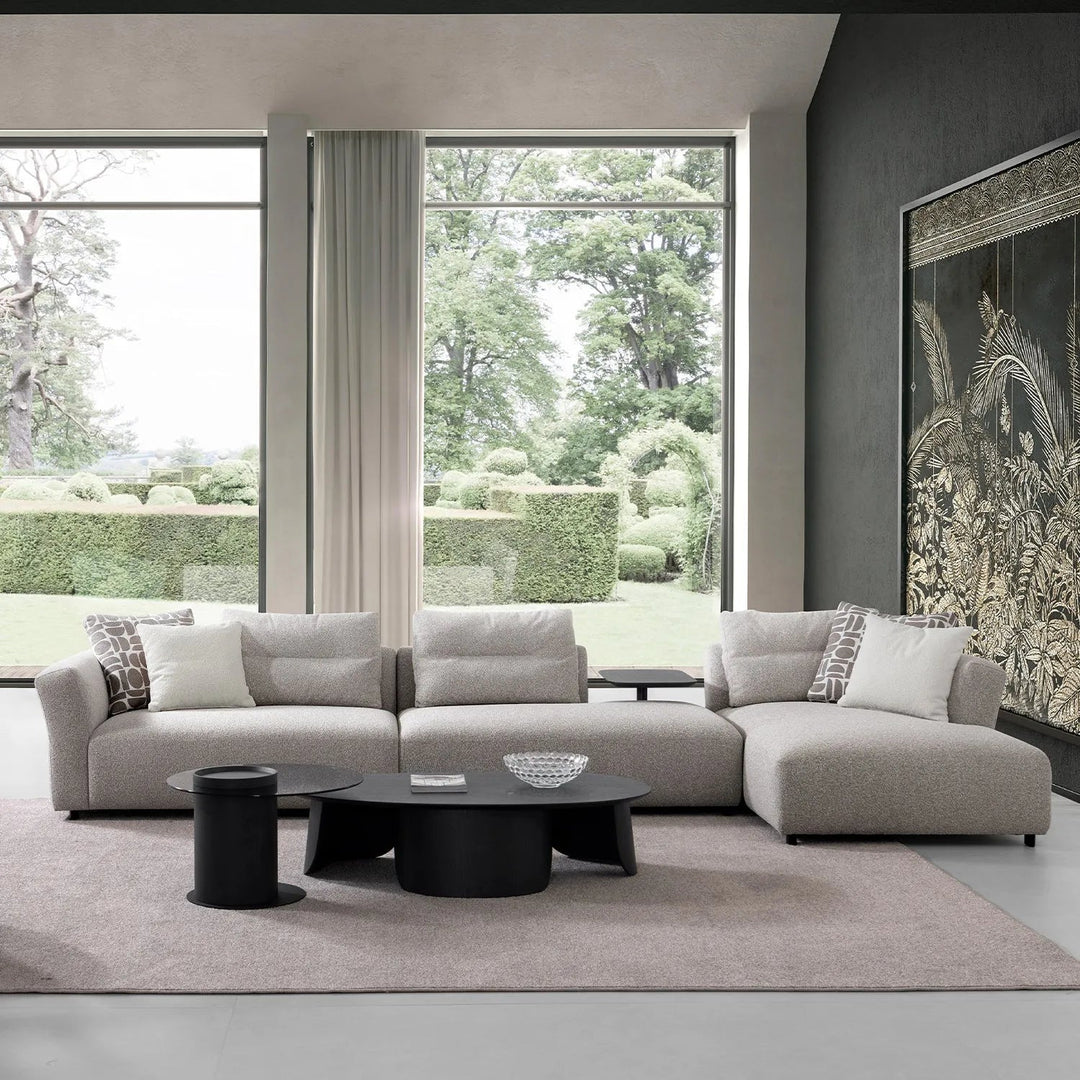 Minimalist Mixed Weave Fabric L Shape Sectional Sofa ESCAPE 5+L