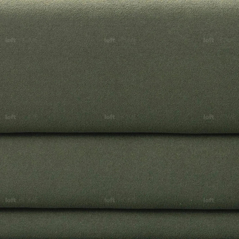 Modern sherpa fabric l shape sectional sofa fores 3+l in panoramic view.