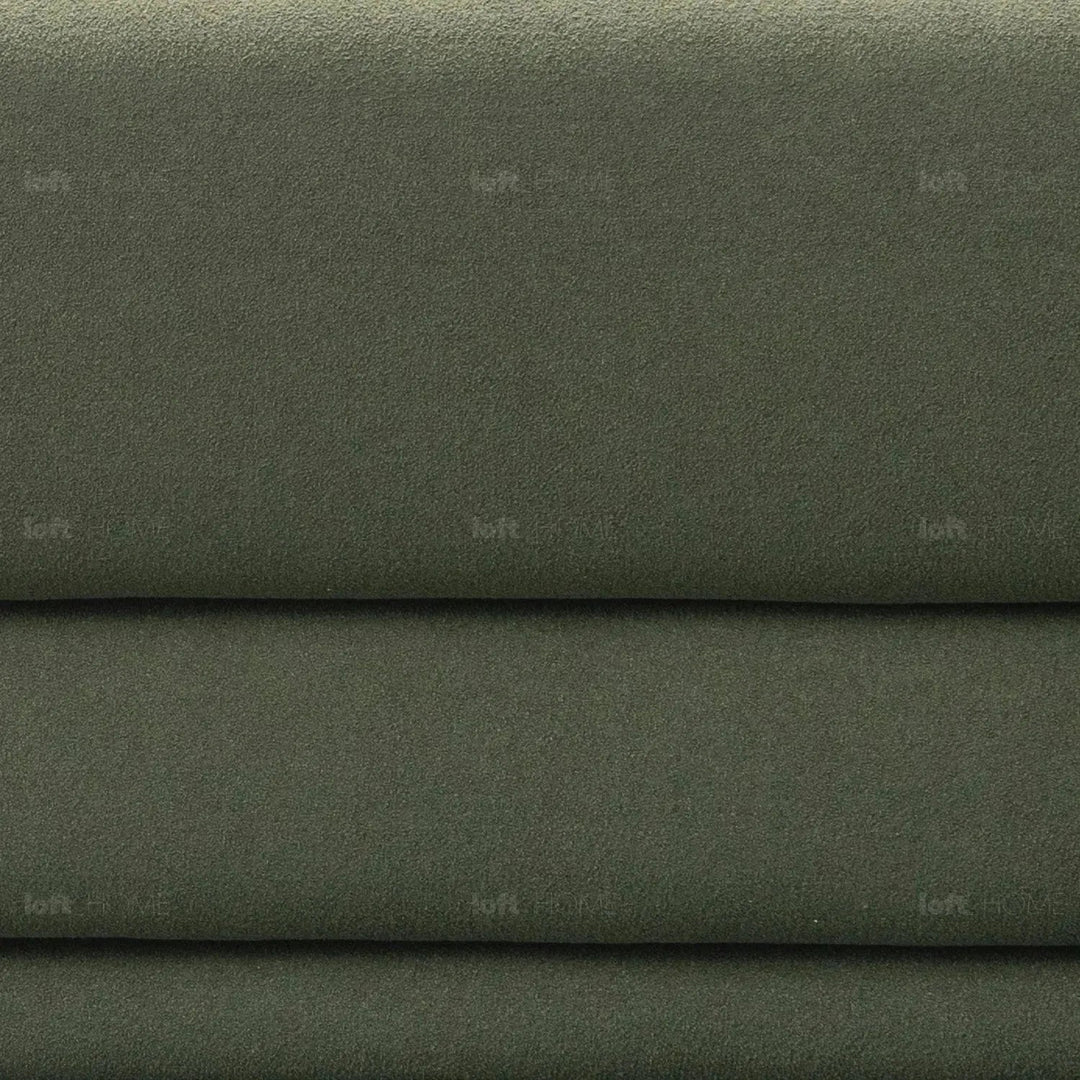 Modern sherpa fabric l shape sectional sofa fores 3+l in panoramic view.