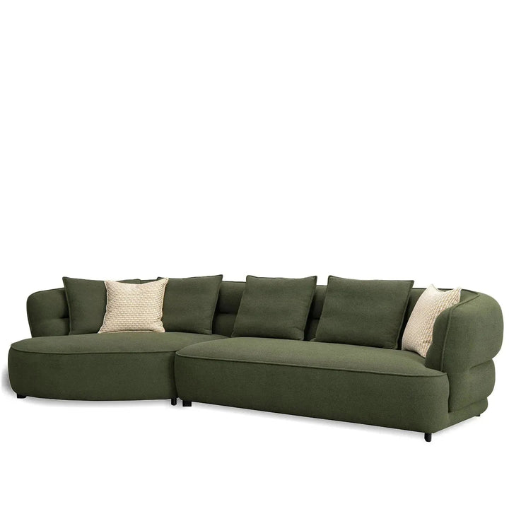Modern sherpa fabric l shape sectional sofa fores 3+l in still life.