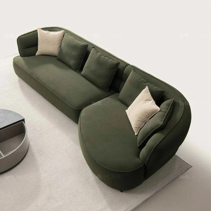 Modern Sherpa Fabric L Shape Sectional Sofa FORES 3+L