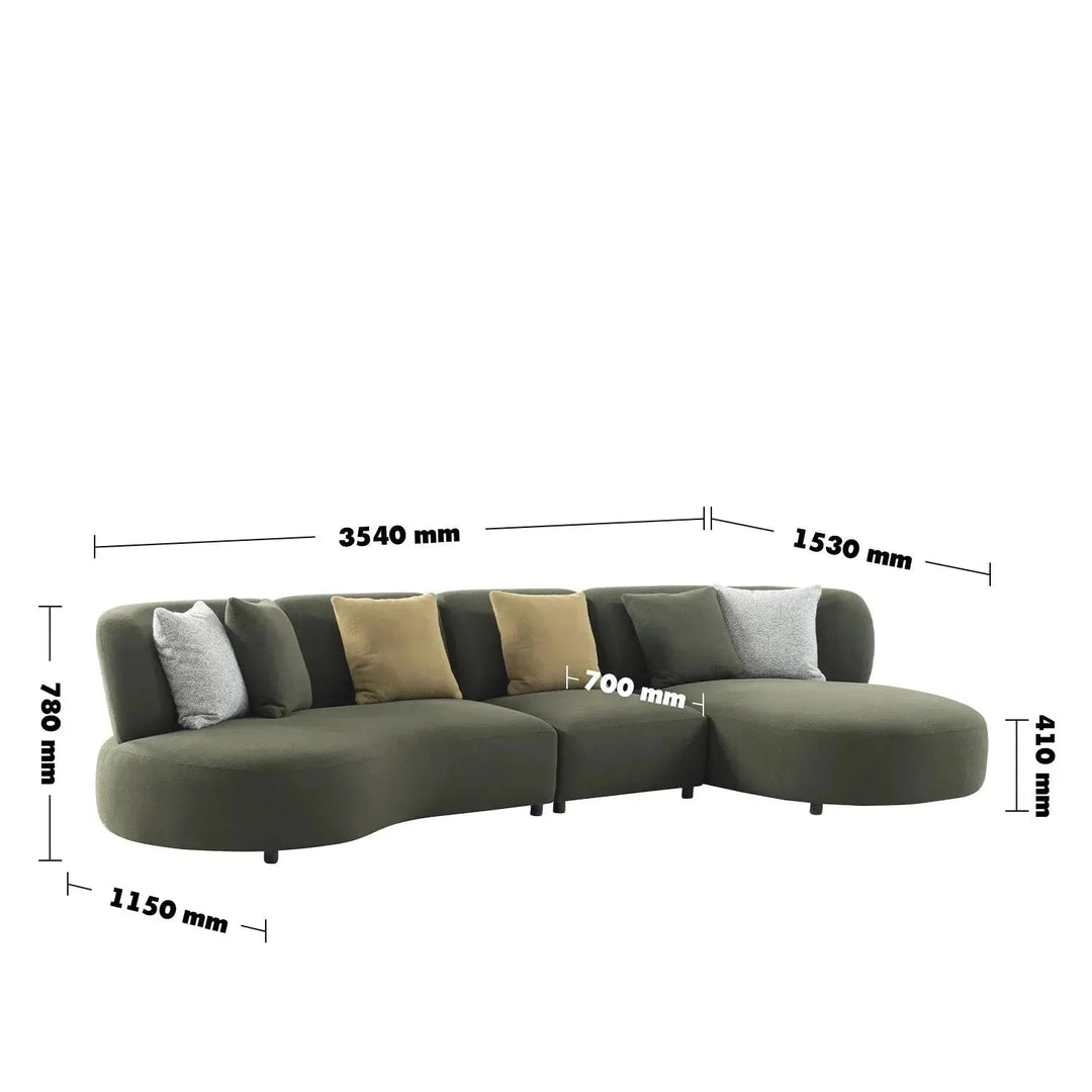 Cream Fabric L Shape Sectional Sofa FORES 4+L