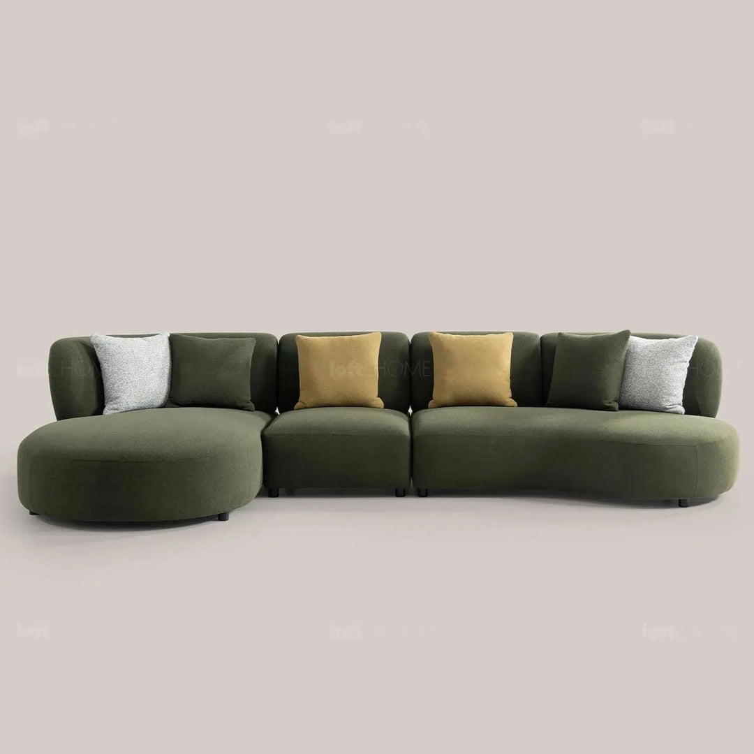 Cream Fabric L Shape Sectional Sofa FORES 4+L