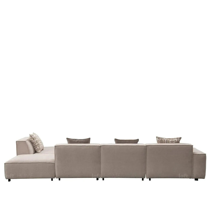 Minimalist Mixed Weave Fabric L Shape Sectional Sofa GLADE 3+Ottoman+L