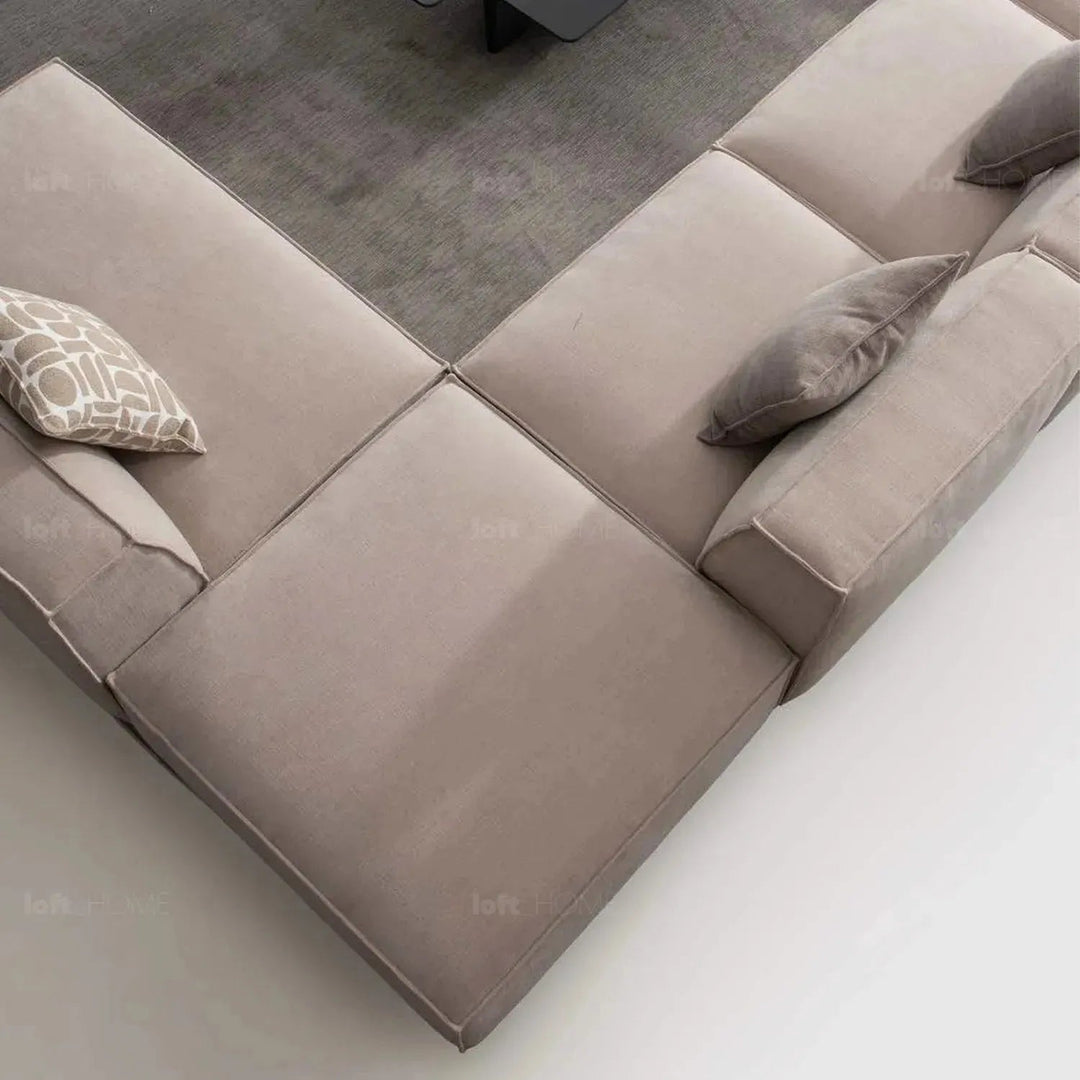 Minimalist Mixed Weave Fabric L Shape Sectional Sofa GLADE 3+Ottoman+L