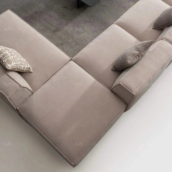 Minimalist mixed weave fabric l shape sectional sofa glade 3+ottoman+l material variants.