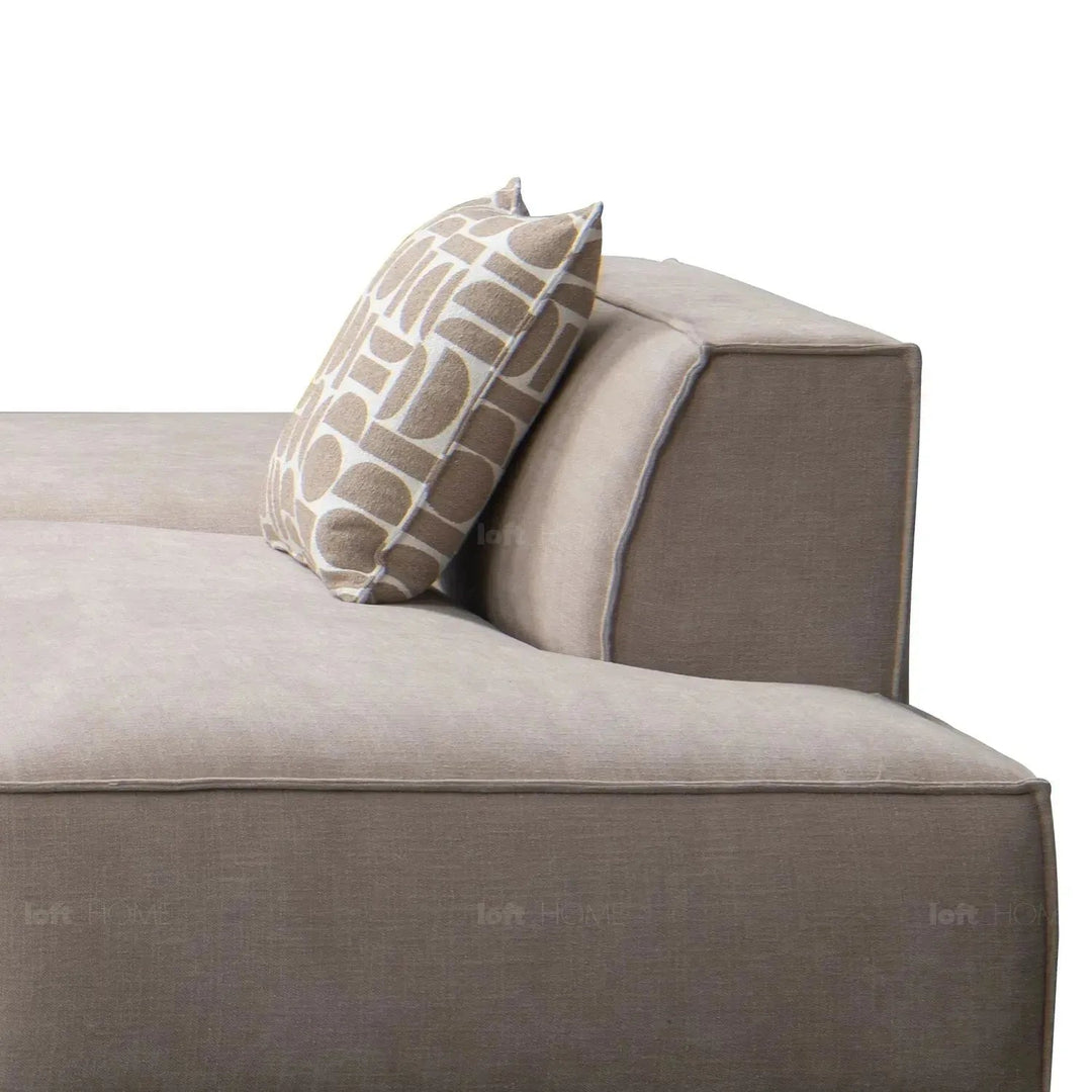 Minimalist mixed weave fabric l shape sectional sofa glade 3+ottoman+l in real life style.