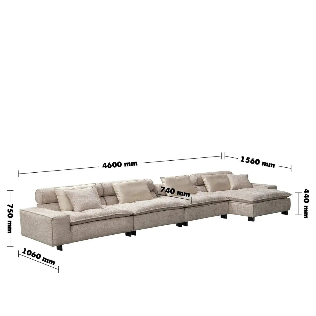 Modern Mixed Weave Fabric L Shape Sectional Sofa AUMN 4+L