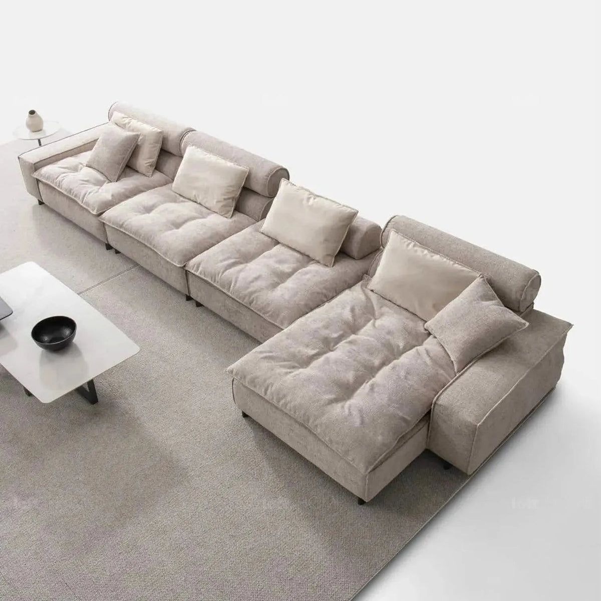 Modern mixed weave fabric l shape sectional sofa aumn 4+l material variants.