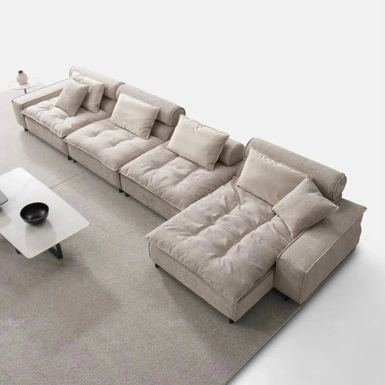 Modern Mixed Weave Fabric L Shape Sectional Sofa AUMN 4+L Good to Know Preview-1