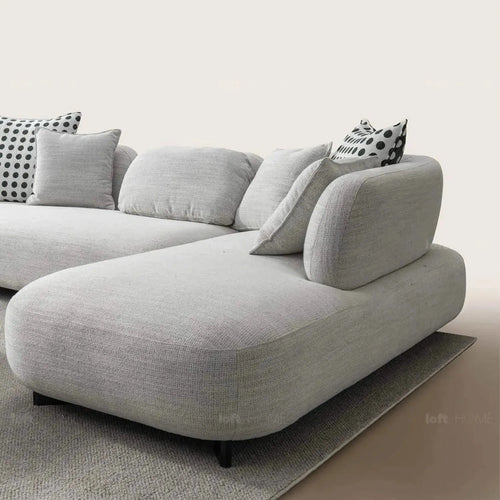 Cream Mixed Weave Fabric L Shape Sectional Sofa CALYX 4+L Good to Know Preview-1