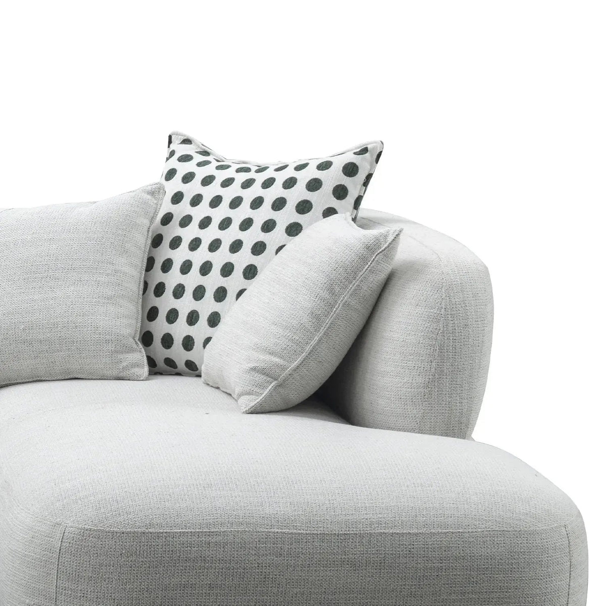 Cream mixed weave fabric l shape sectional sofa calyx 4+l in real life style.