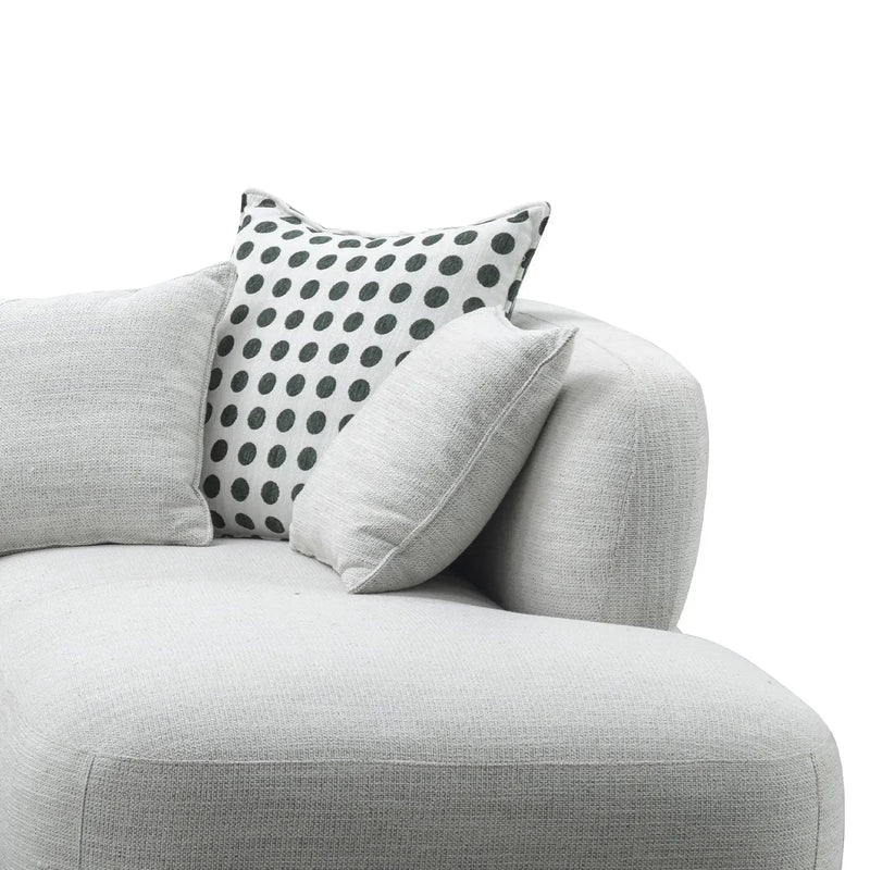 Cream mixed weave fabric l shape sectional sofa calyx 4+l in real life style.