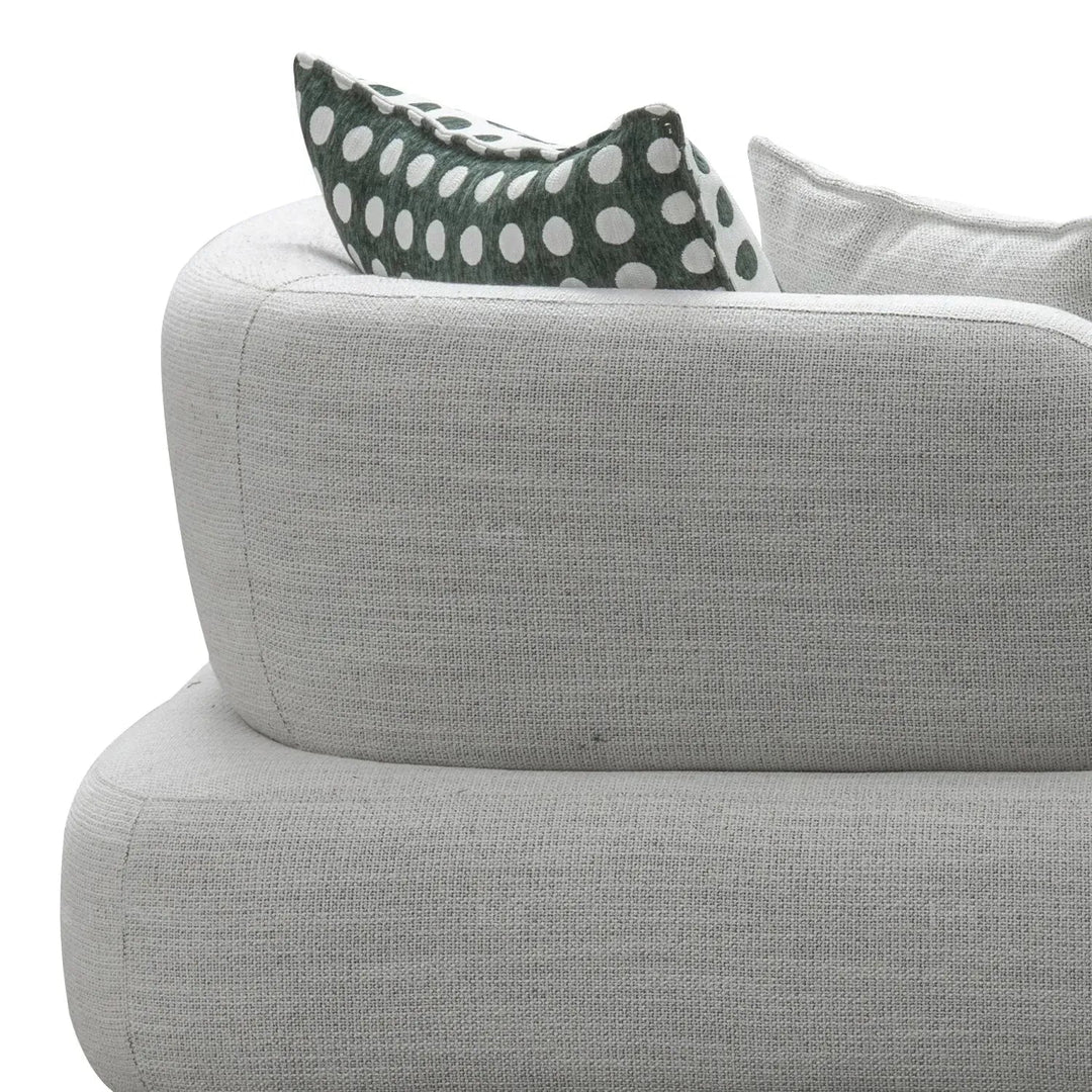 Cream mixed weave fabric l shape sectional sofa calyx 4+l in close up details.