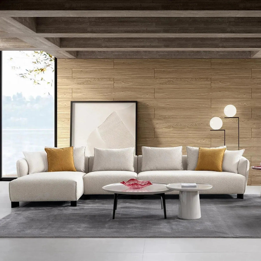 Modern fabric l shape sectional sofa nest 4+l primary product view.