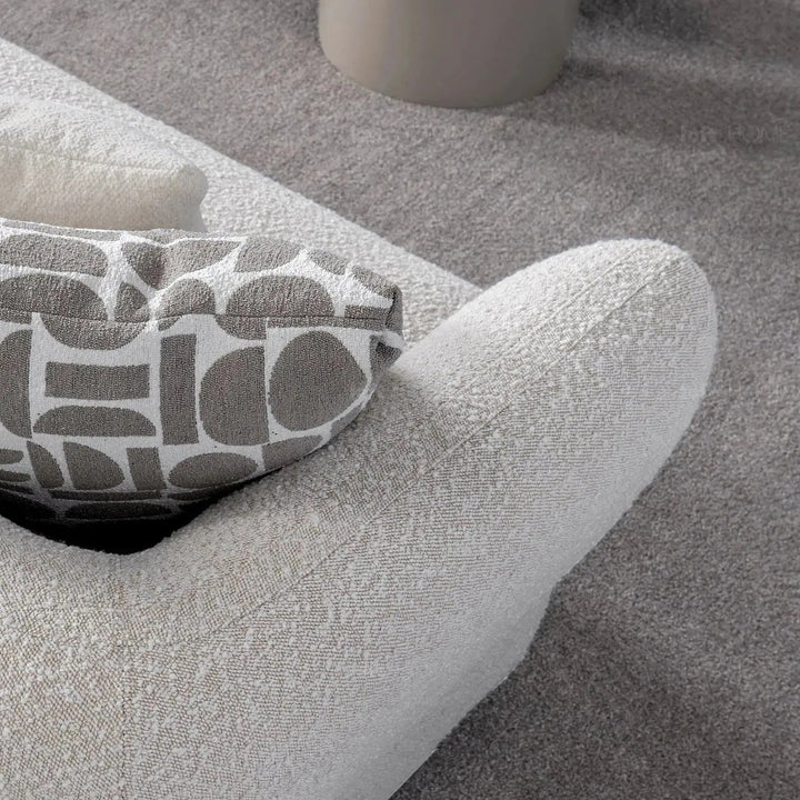 Cream Sherpa Fabric L Shape Sectional Sofa LUXE 3+L