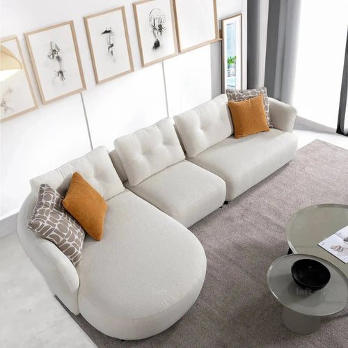 Cream Sherpa Fabric L Shape Sectional Sofa LUXE 3+L Good to Know Preview-1
