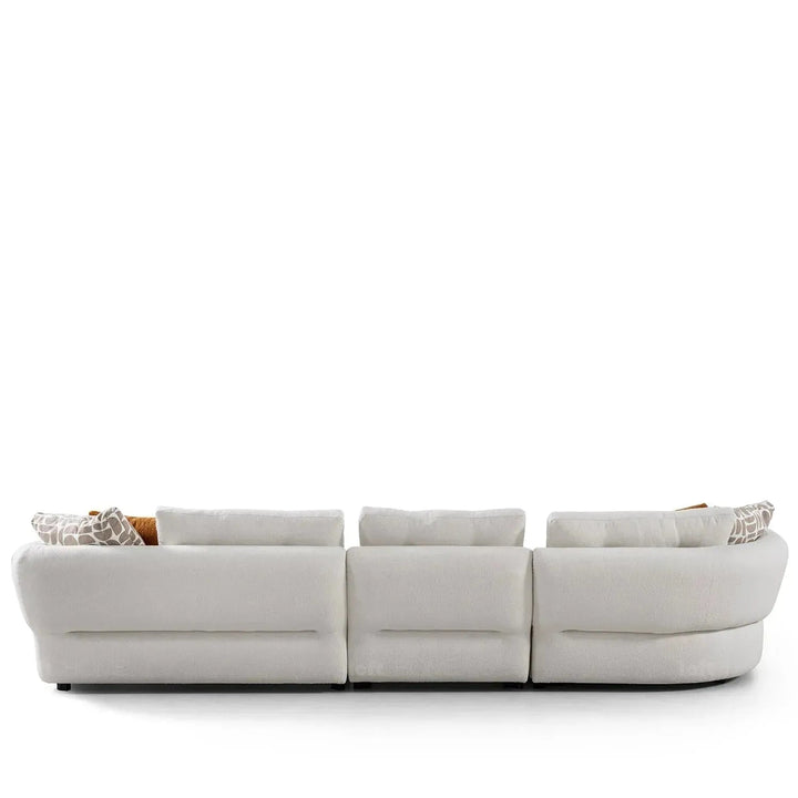 Cream Sherpa Fabric L Shape Sectional Sofa LUXE 3+L