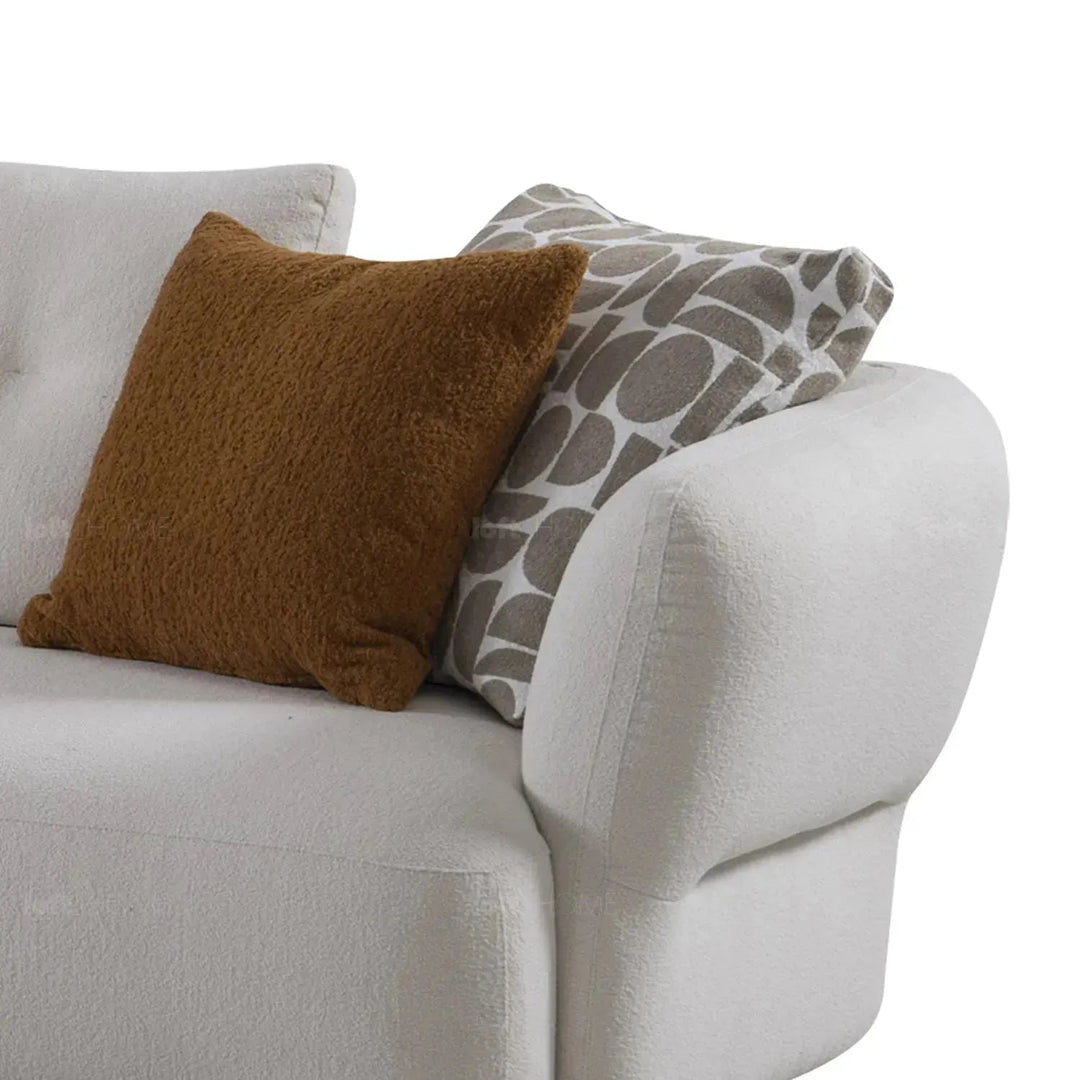 Cream Sherpa Fabric L Shape Sectional Sofa LUXE 3+L