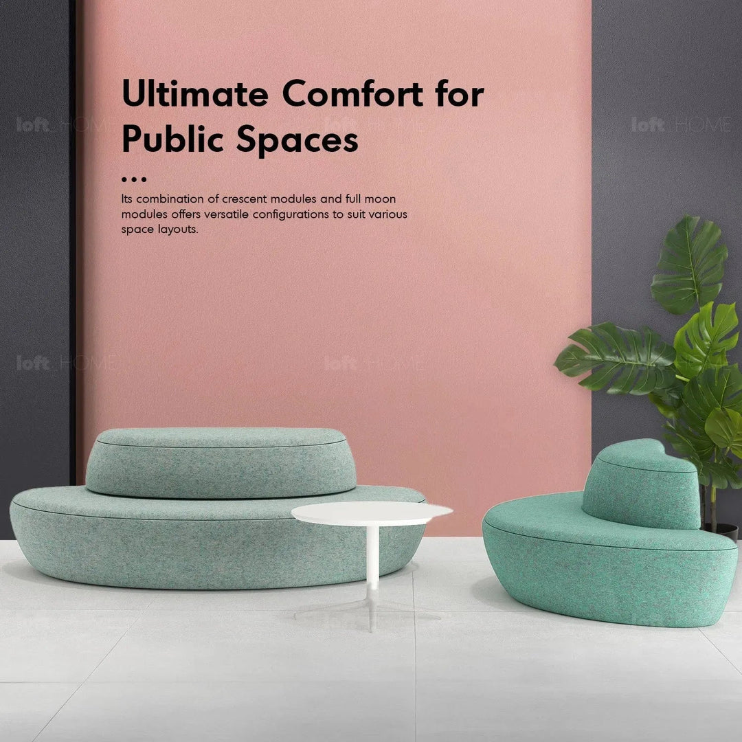 Bauhaus fabric modular 3 seater sofa moon in still life.