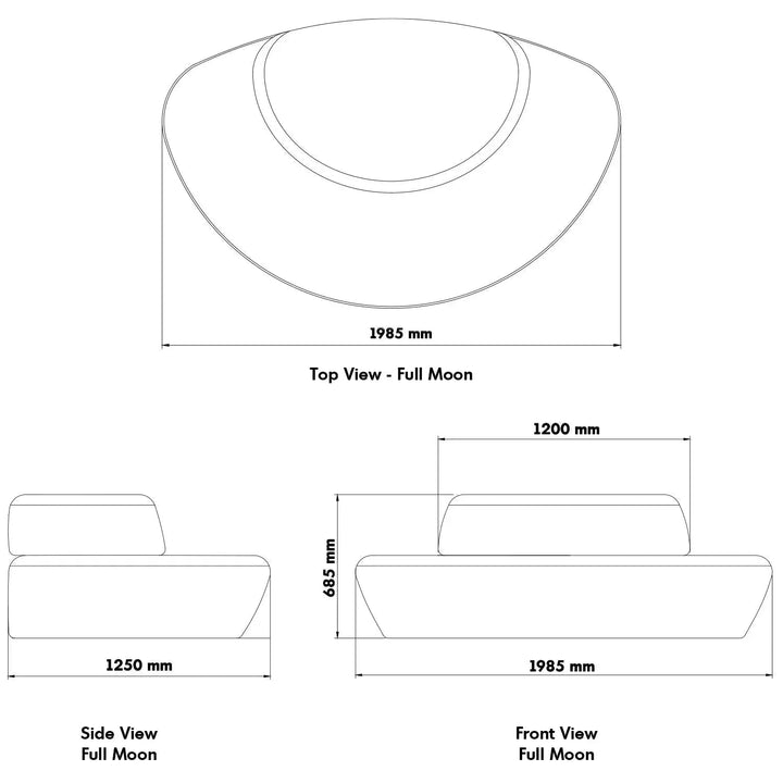 Bauhaus fabric modular 3 seater sofa moon color swatches.