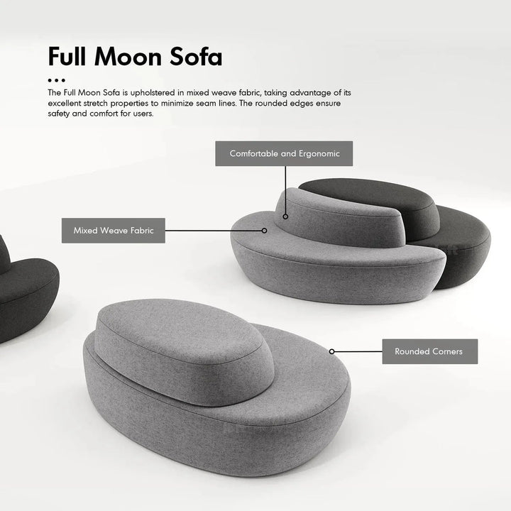 Contemporary Fabric Modular 3 Seater Sofa MOON