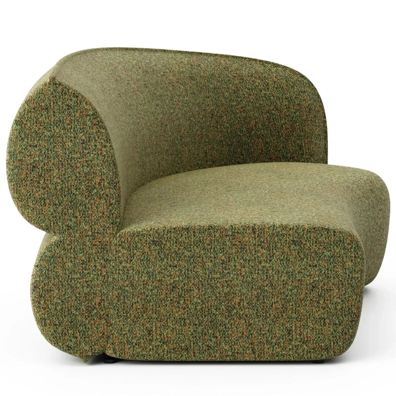 Minimalist fabric modular curved armrest corner 2 seater sofa pod detail 5.