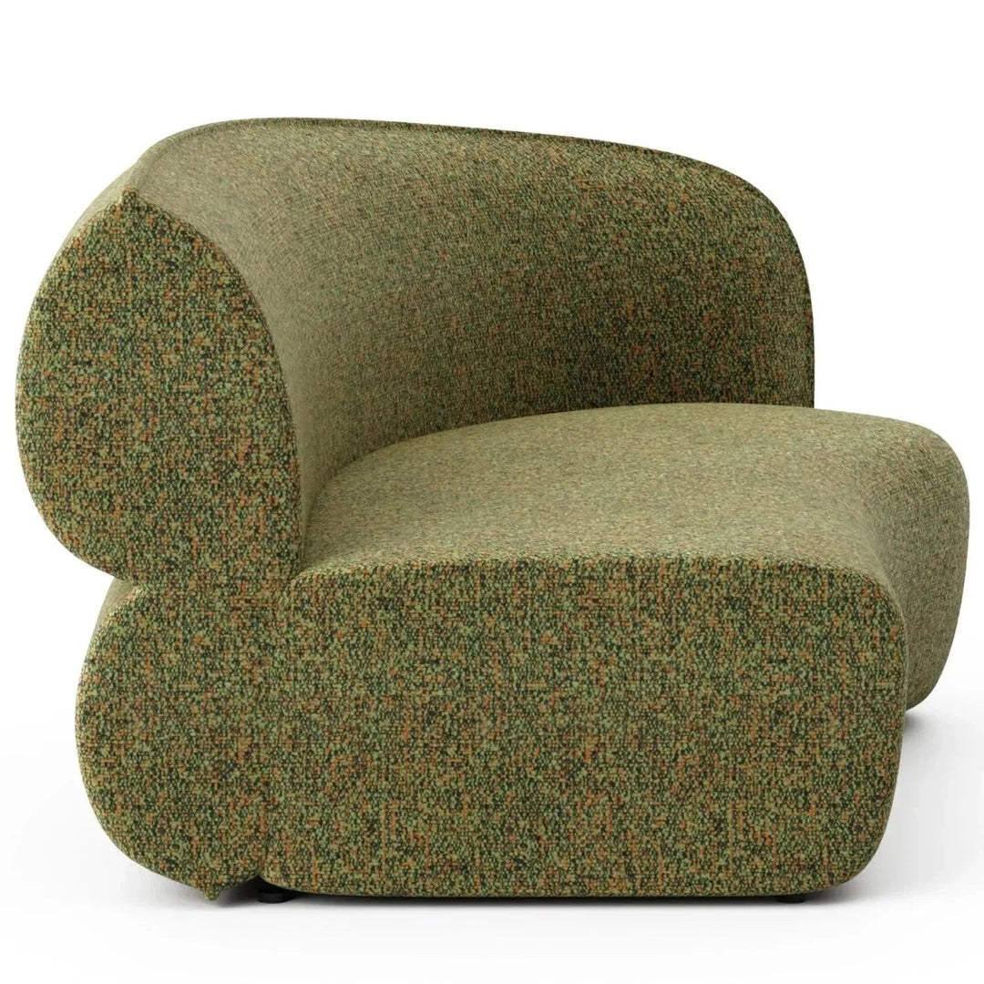 Minimalist fabric modular curved armrest corner 2 seater sofa pod detail 5.