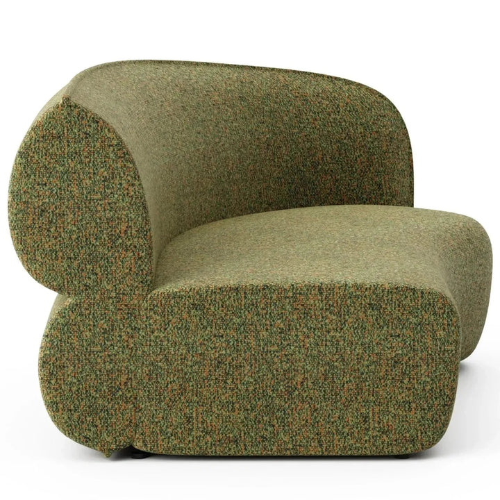 Minimalist fabric modular curved armrest corner 2 seater sofa pod detail 5.