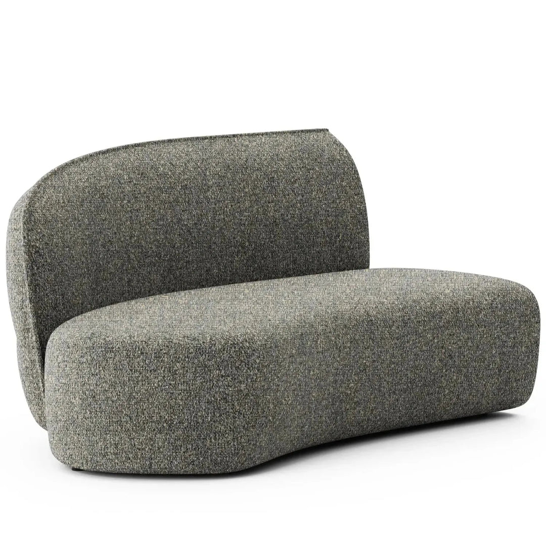 Minimalist fabric modular curved armless corner 2 seater sofa pod detail 30.