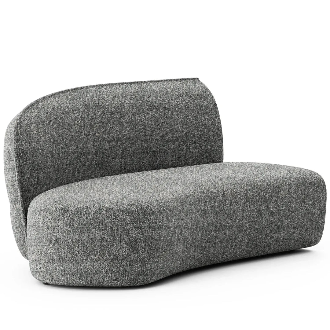 Minimalist fabric modular curved armless corner 2 seater sofa pod detail 32.