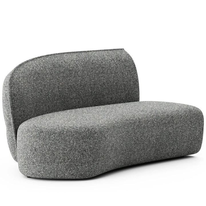 Minimalist fabric modular curved armless corner 2 seater sofa pod detail 32.