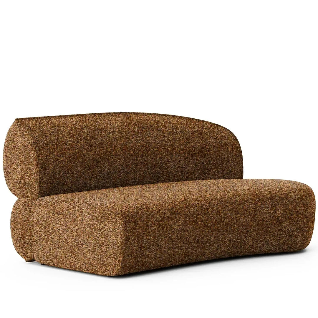 Minimalist fabric modular curved armless corner 2 seater sofa pod detail 15.
