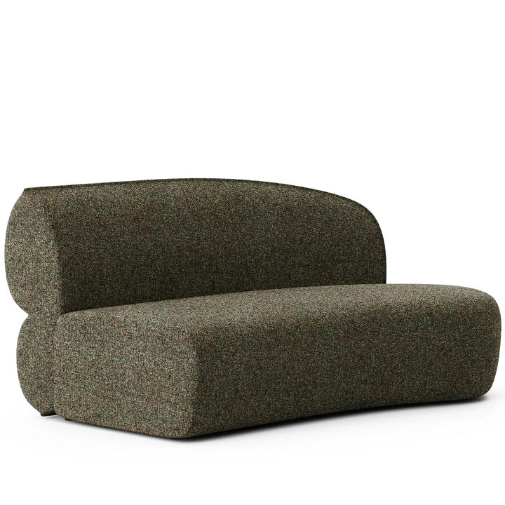 Minimalist fabric modular curved armless corner 2 seater sofa pod detail 17.