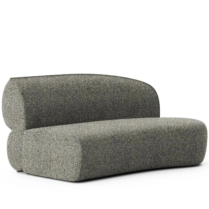 Minimalist fabric modular curved armless corner 2 seater sofa pod detail 18.