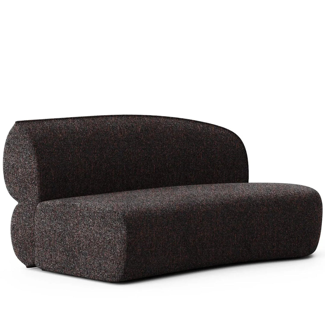 Minimalist fabric modular curved armless corner 2 seater sofa pod detail 24.