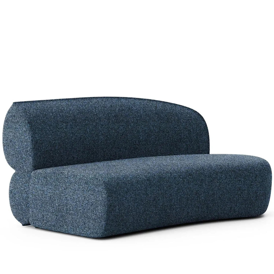 Minimalist fabric modular curved armless corner 2 seater sofa pod detail 25.