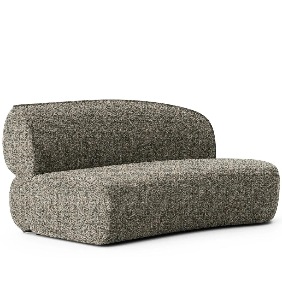 Minimalist fabric modular curved armless corner 2 seater sofa pod detail 21.