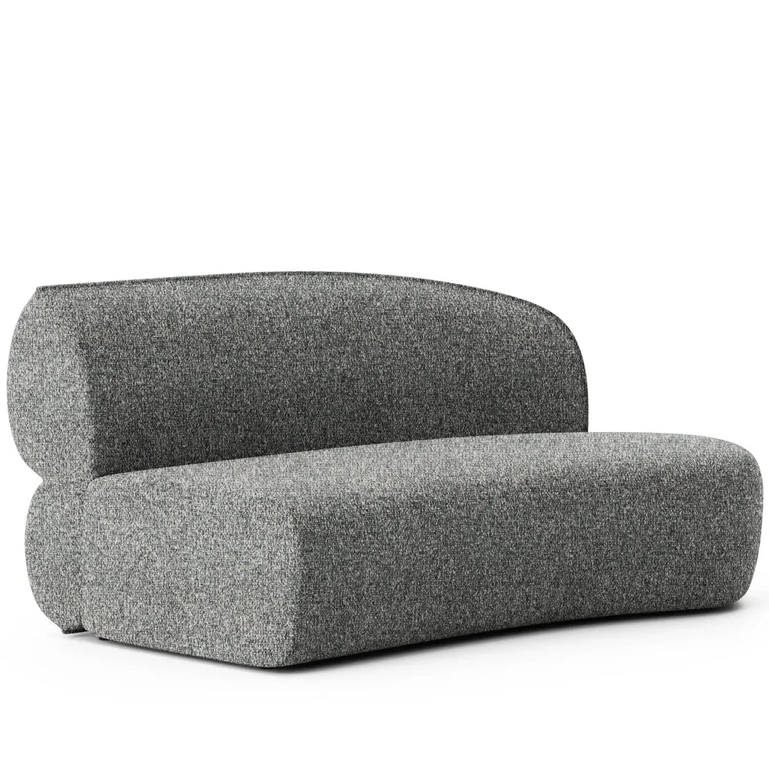 Minimalist fabric modular curved armless corner 2 seater sofa pod detail 19.