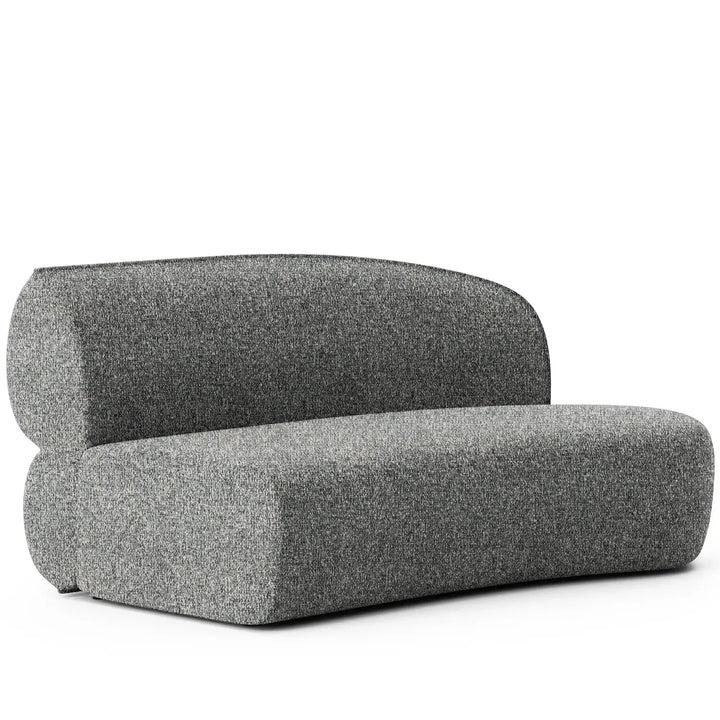 Minimalist fabric modular curved armless corner 2 seater sofa pod detail 19.
