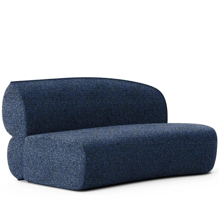 Minimalist fabric modular curved armless corner 2 seater sofa pod detail 26.