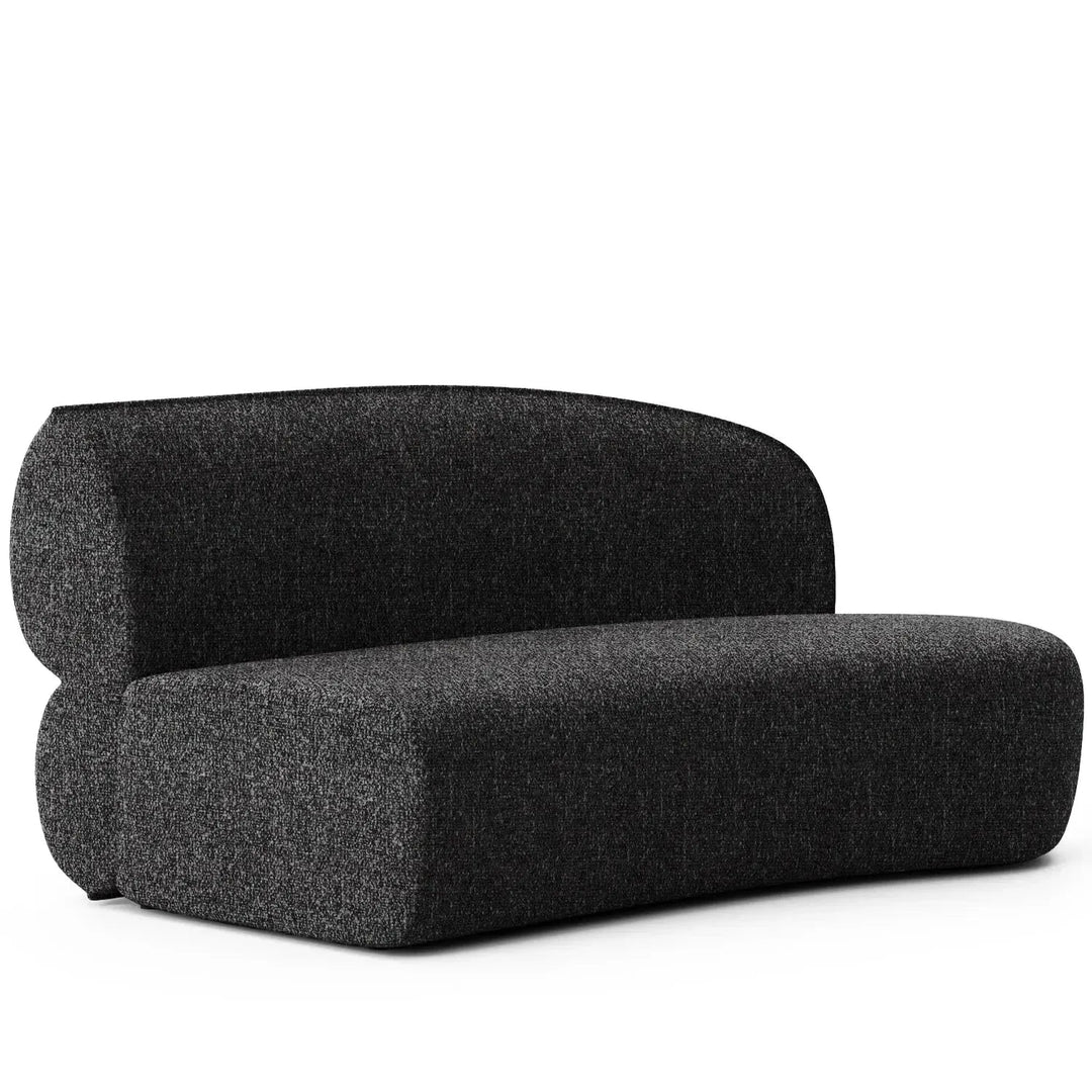 Minimalist fabric modular curved armless corner 2 seater sofa pod detail 20.