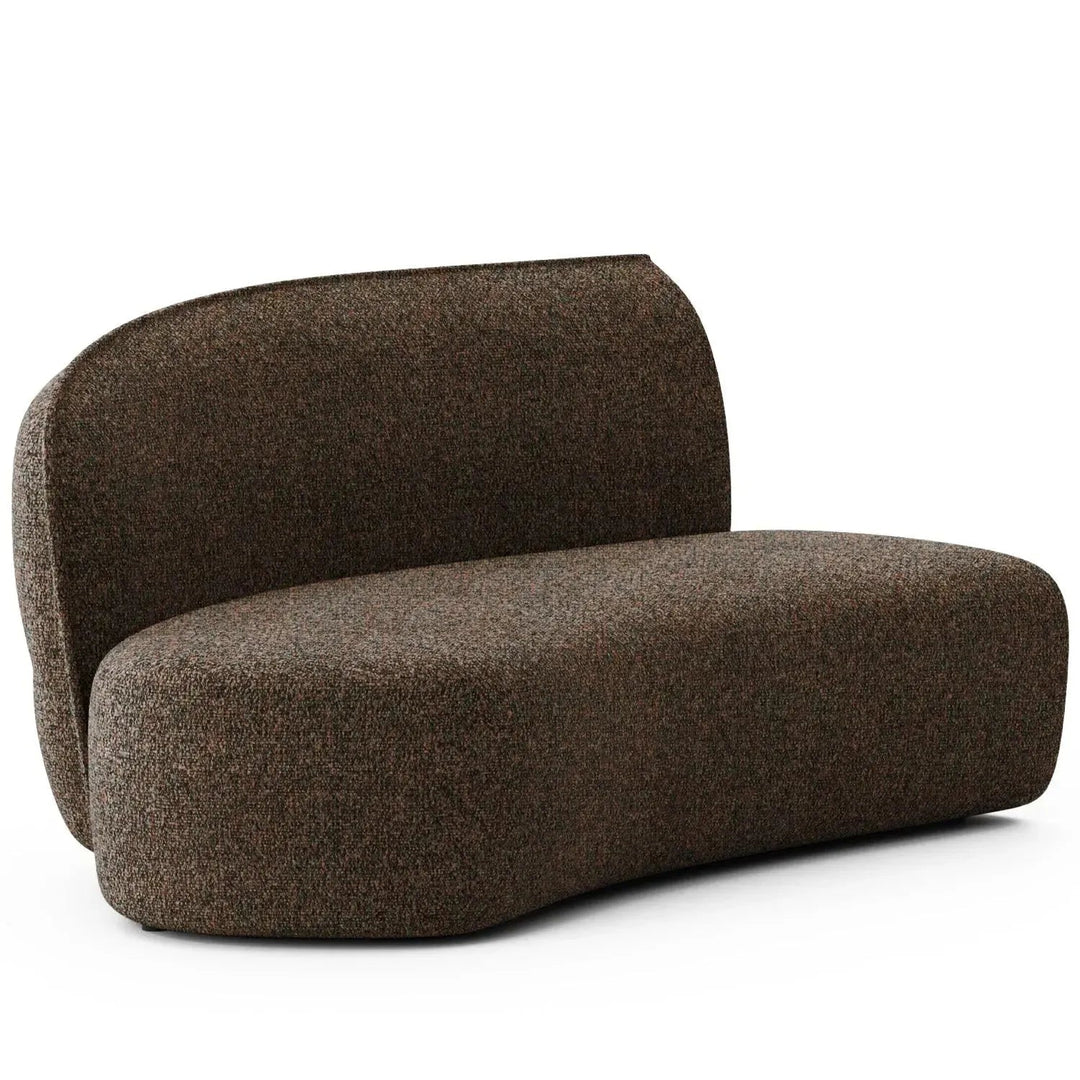 Minimalist fabric modular curved armless corner 2 seater sofa pod detail 35.