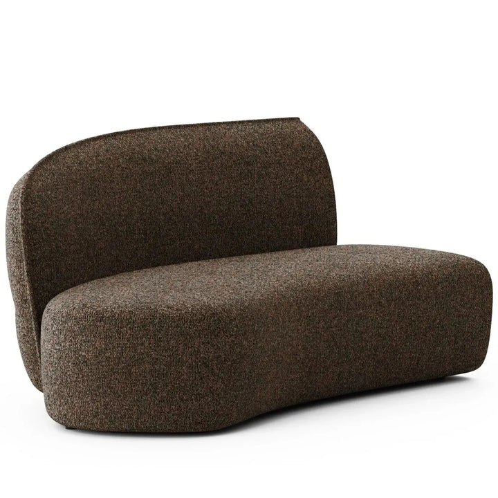 Minimalist fabric modular curved armless corner 2 seater sofa pod detail 35.