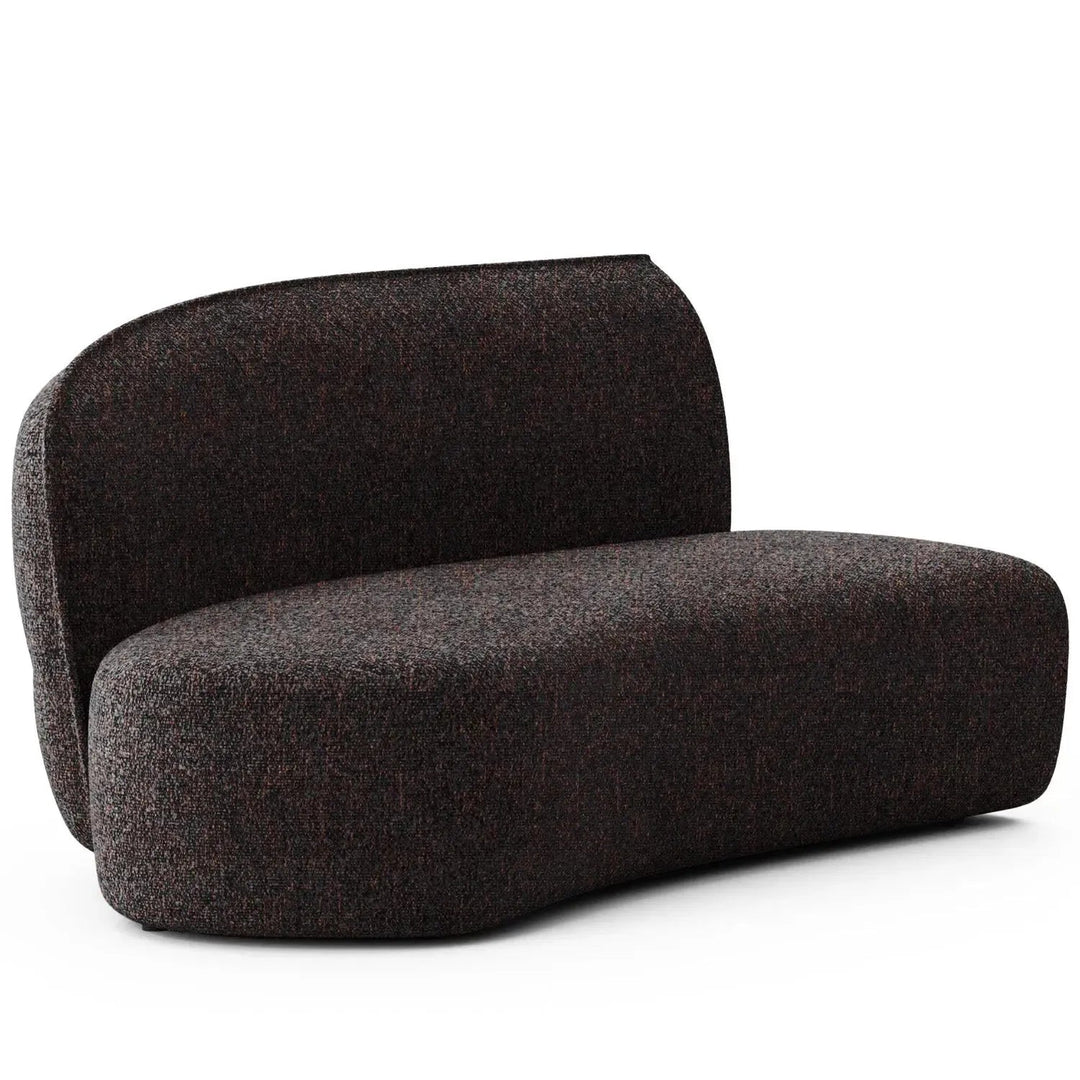Minimalist fabric modular curved armless corner 2 seater sofa pod detail 36.