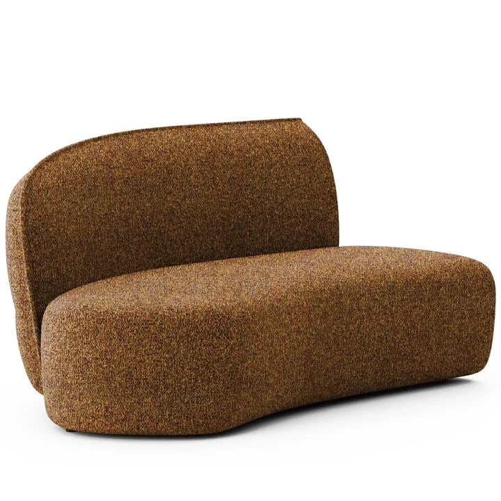 Minimalist fabric modular curved armless corner 2 seater sofa pod detail 27.