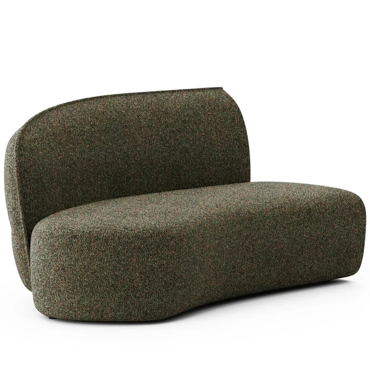 Minimalist fabric modular curved armless corner 2 seater sofa pod detail 29.
