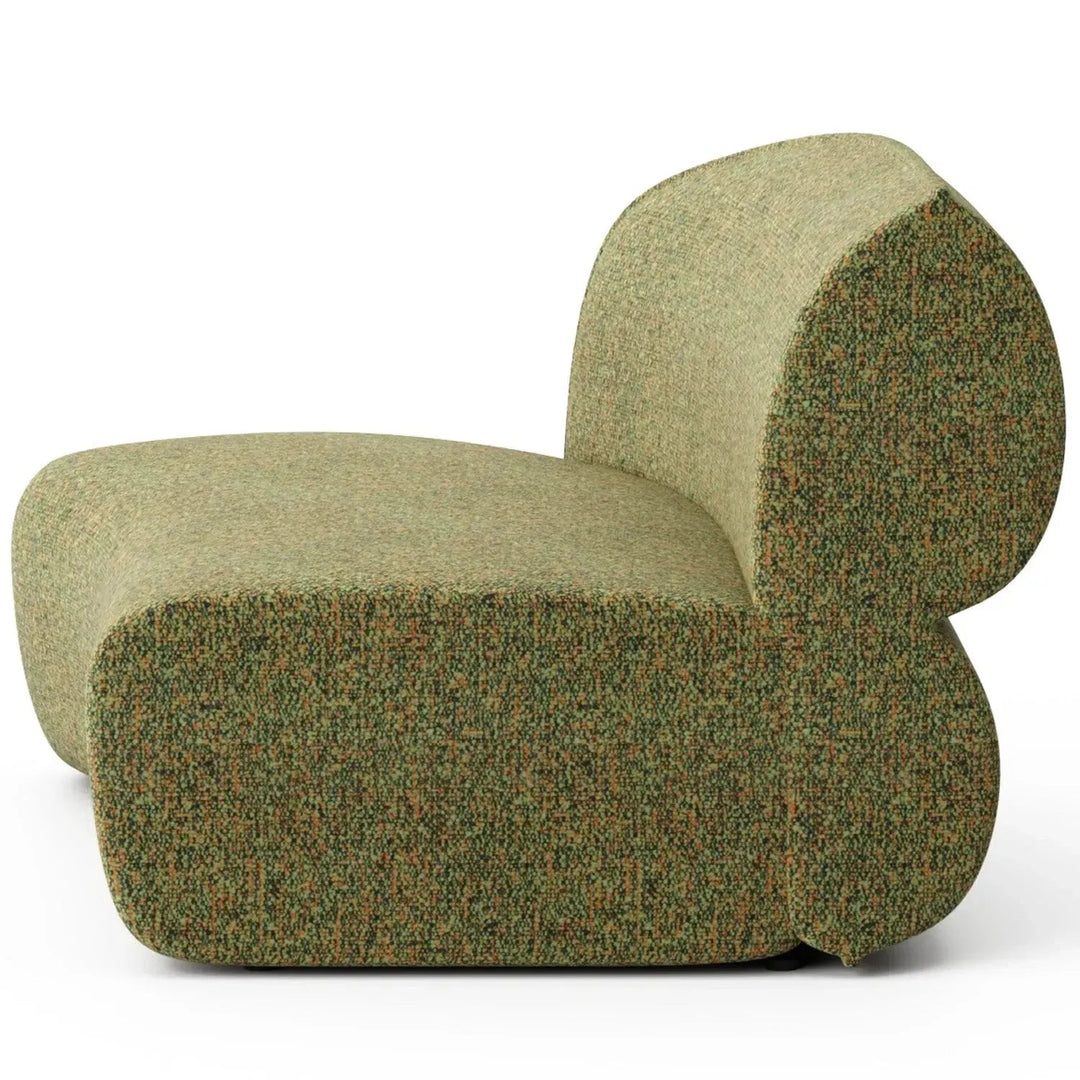 Minimalist fabric modular curved armless corner 2 seater sofa pod detail 14.
