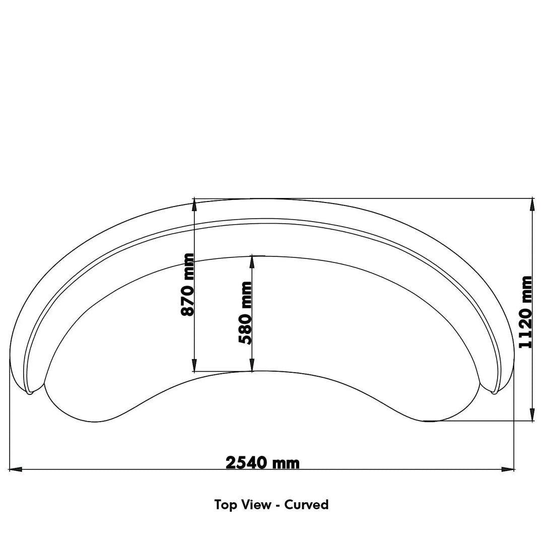 Minimalist Fabric Curved 4 Seater Sofa POD