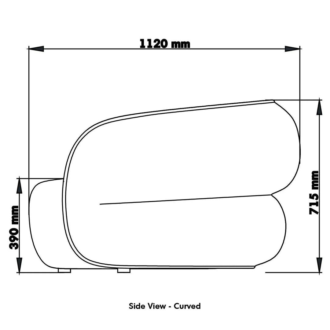 Minimalist Fabric Curved 4 Seater Sofa POD